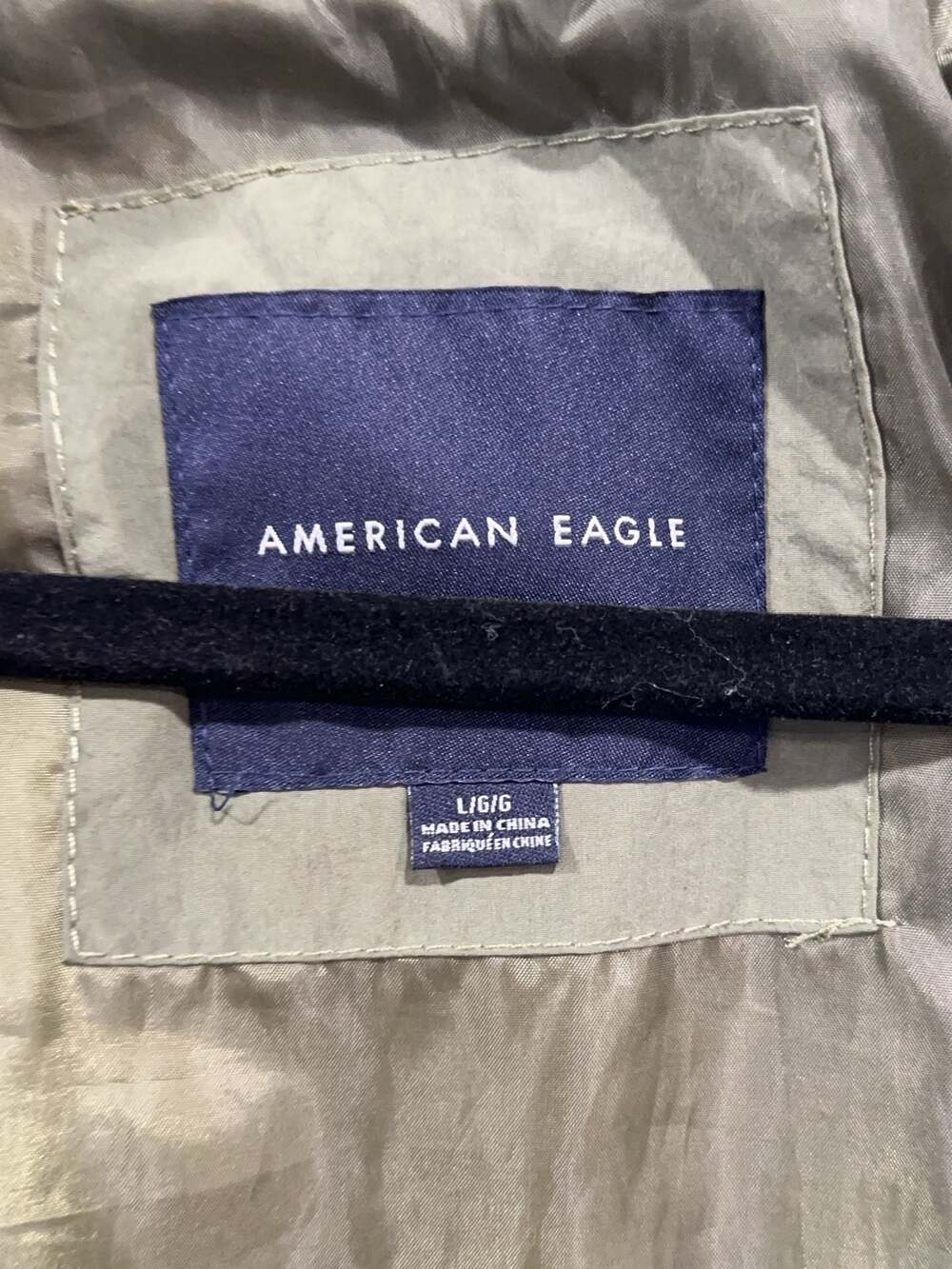 American Eagle Olive Green Hooded Puffer Jacket - Picture 4 of 5